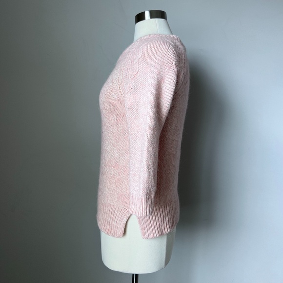 Ann Taylor Alpaca Wool Blend Marled Salmon Pink Knitted Sweater Size Small. - Picture 10 of 15